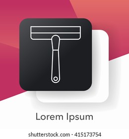 cleaning brush line icon