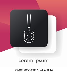 cleaning brush line icon