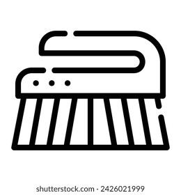 cleaning brush Line Icon Background White