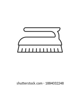 Cleaning brush line icon isolated on white background. Vector illustration