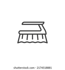 Icono de línea de pincel de limpieza. signo de estilo lineal para concepto móvil y diseño web. Icono vectorial del contorno del pincel de cocina. Símbolo, ilustración del logotipo. Gráficos vectoriales