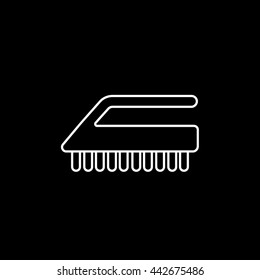 Cleaning Brush Line Icon On Black Background