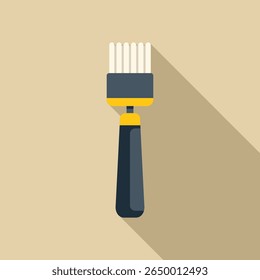 Cleaning brush with a long shadow is being shown in this minimal style icon