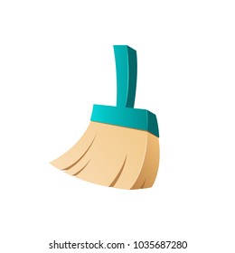 Cleaning brush master logo. Modern vector mobile app service cleaner icon. Antivirus software program sign