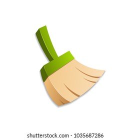 Cleaning brush master logo. Modern vector mobile app service cleaner icon. Antivirus software program sign with shadows