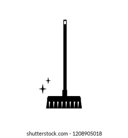 Cleaning brush. Cleaning mop. Floor cleating tool. Vector Illustration.