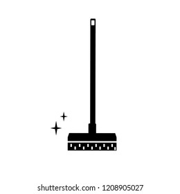 Cleaning brush. Cleaning mop. Floor cleating tool. Vector Illustration.