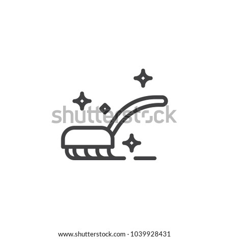 Cleaning brush outline icon. linear style sign for mobile concept and web design. Toilet sanitary cleaning simple line vector icon. Symbol, logo illustration