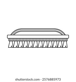 Cleaning Brush Outline Illustration on White Background