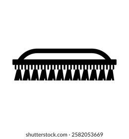 Cleaning Brush Silhouette. Black and White Icon Design Elements on Isolated White Background