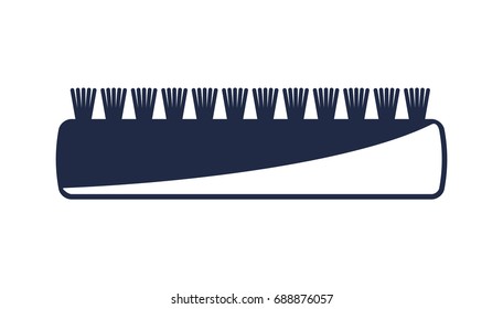 Cleaning brush. Sketch of cleaning brush with bristle vector icon. Clearing equipment for housekeeping and house work illustration isolated on white background
