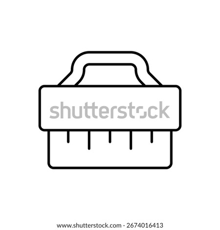 Cleaning Brush Tool Line Icon: Housework and Cleaning