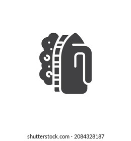 Icono de vector de limpieza de pincel. signo plano relleno para concepto móvil y diseño web. Pincel con icono de glifo espumoso. Símbolo, ilustración del logotipo. Gráficos vectoriales