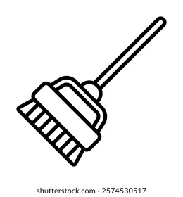 Cleaning brush Vector Line Icon Design