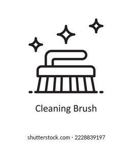 Cleaning Brush Vector Outline Icon Design illustration. Housekeeping Symbol on White background EPS 10 File