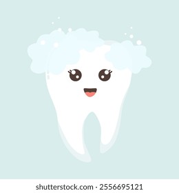 Cleaning and Brushing Tooth Process Dental Illustration