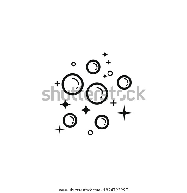 Cleaning bubble icon for your website, logo, app,\
UI, product print. Cleaning bubble concept flat Silhouette vector\
illustration icon