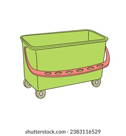 ilustración vectorial del color del cubo de limpieza