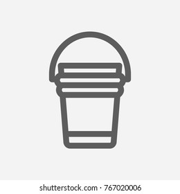 Cleaning bucket icon line symbol. Isolated vector illustration of pail sign cleaning bucket icon concept for your web site mobile app logo UI design.