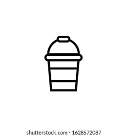 Cleaning bucket icon in linear, outline style isolated on white background