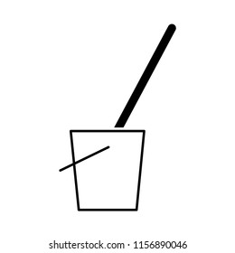 Cleaning bucket icon. Mop icon.
