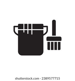 Cleaning Bucket Icon Sign Symbol 