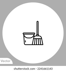 Cleaning bucket icon sign vector,Symbol, logo illustration for web and mobile