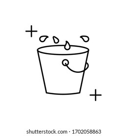 Cleaning bucket icon. Simple line, outline vector elements of housework for ui and ux, website or mobile application