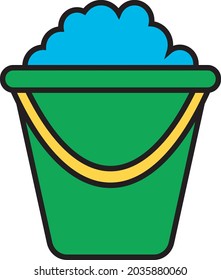 Cleaning bucket, illustration, vector, on a white background.