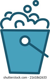 Cubo de limpieza, ilustración, vector sobre un fondo blanco.