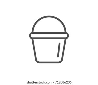 Cleaning bucket line icon. Washing Housekeeping equipment sign. Quality design element. Editable stroke. Vector