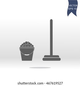 Cleaning. bucket and mop