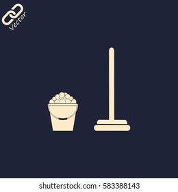 Cleaning. bucket and mop