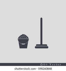 Cleaning. bucket and mop