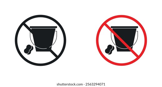 Cleaning bucket with sponge sign pack for app and website ui designs.
