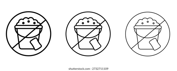 Balde de limpeza com esponja sinal vetor Logo Design Template. Gráficos de Traçado editáveis.