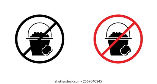 Cleaning bucket with sponge signs vector graphic pack