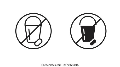 Cleaning bucket with sponge vectors web signs set