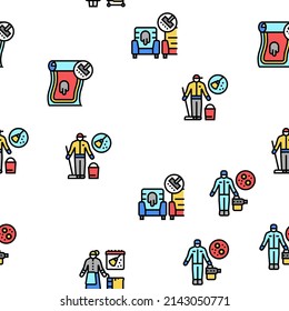 Cleaning Building And Equipment Vector Seamless Pattern Thin Line Illustration
