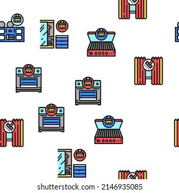 Limpieza Construcción Y Vector De Equipo Patrón De Lino Claro Ilustración De Línea Delgada