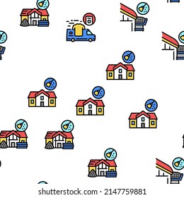 Cleaning Building And Equipment Vector Seamless Pattern Thin Line Illustration