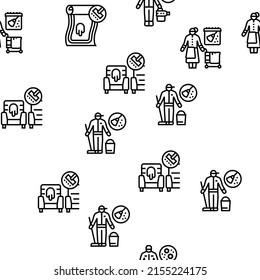 Reinigung des Gebäudes und der Ausrüstung Vektorgrafik - Illustration für nahtlose Muster der dünnen Linie