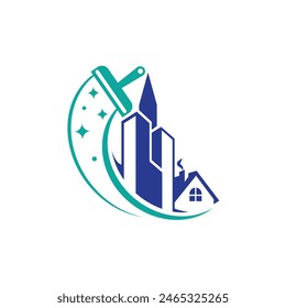 cleaning buillding abstract logo vector