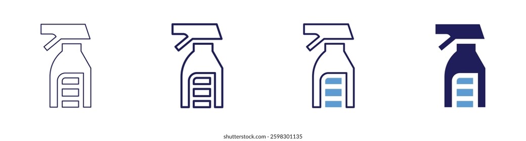 Cleaning business icon in 4 different styles. Thin Line, Line, Bold Line, Duotone. Duotone style. Editable stroke.