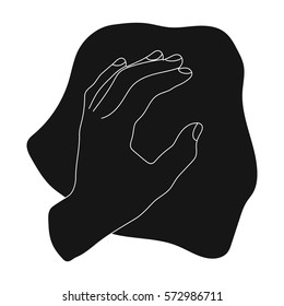 Cleaning by rag icon in black style isolated on white background. Cleaning symbol stock vector illustration.