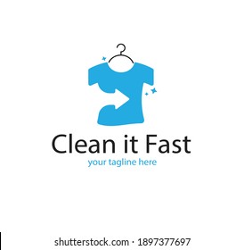 Cleaning and care Logo Design Template with clothes symbol