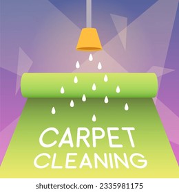 Cleaning carpet illustration background. Carpet cleaner illustration. Colorful carpet cleaning web banner background illustration