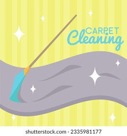 Cleaning carpet illustration background. Carpet cleaner illustration. Colorful carpet cleaning web banner background illustration