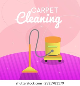 Cleaning carpet illustration background. Carpet cleaner illustration. Colorful carpet cleaning web banner background illustration