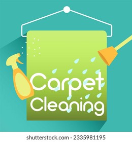 Cleaning carpet illustration background. Carpet cleaner illustration. Colorful carpet cleaning web banner background illustration